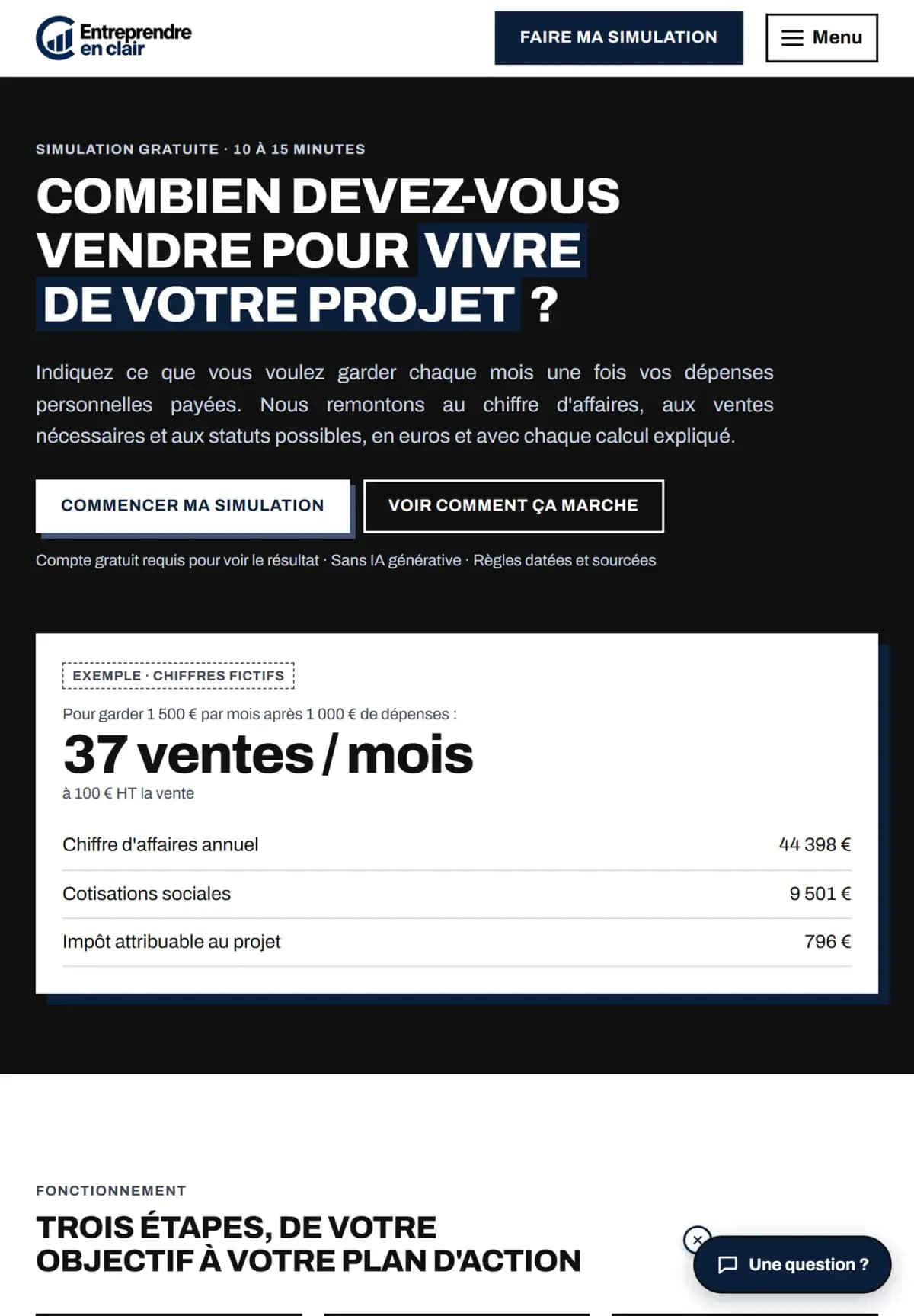 Page d’accueil du site Entreprendre en clair sur tablette