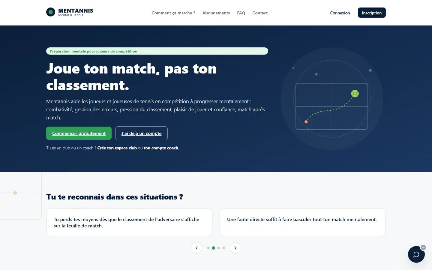 Page d’accueil du site Mentannis sur ordinateur