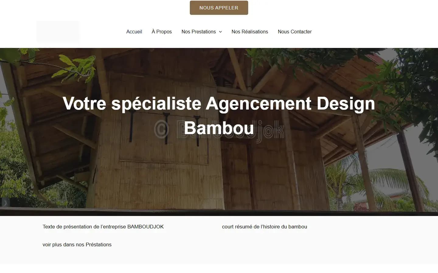 Page d’accueil du site BanbouDjok sur ordinateur