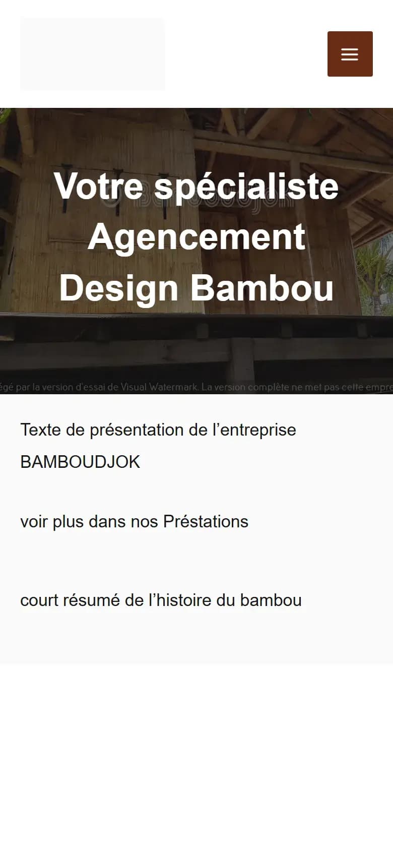 Page d’accueil du site BanbouDjok sur mobile