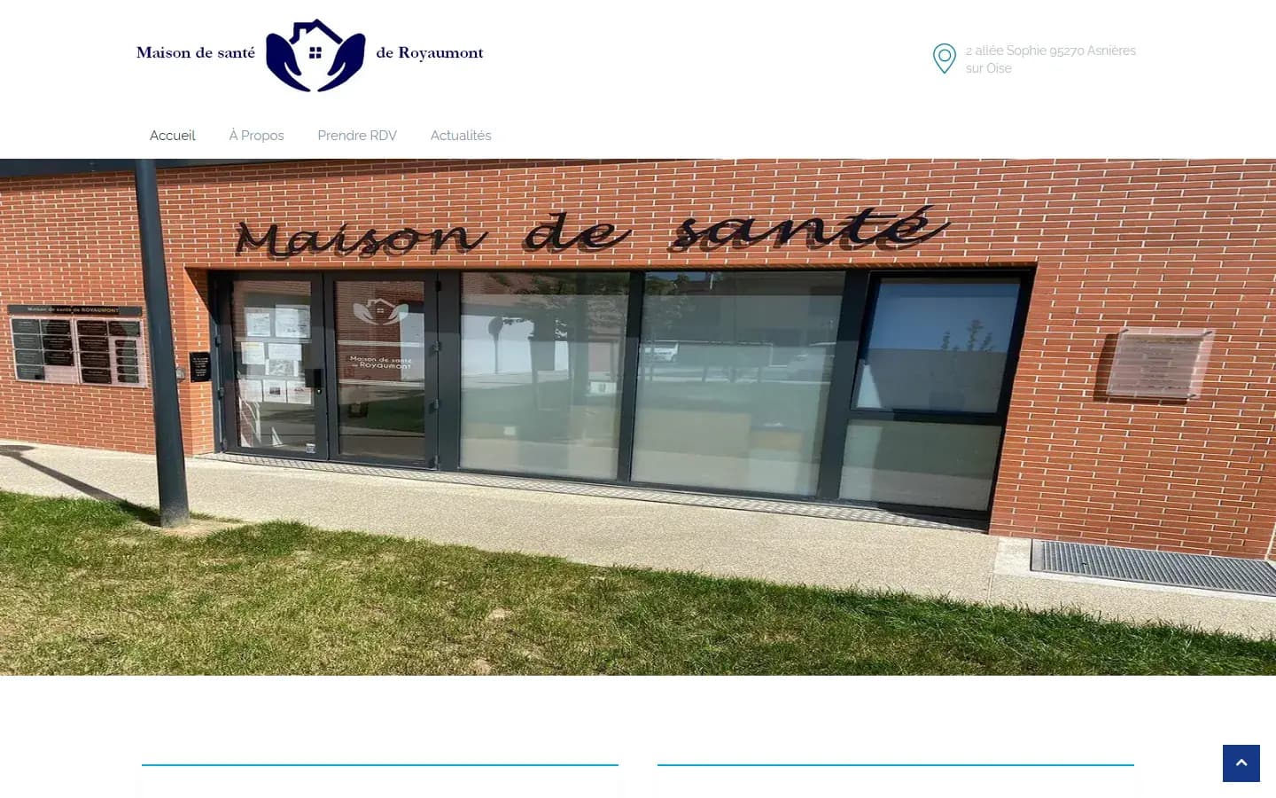 Page d’accueil du site Maison de santé de Royaumont sur ordinateur
