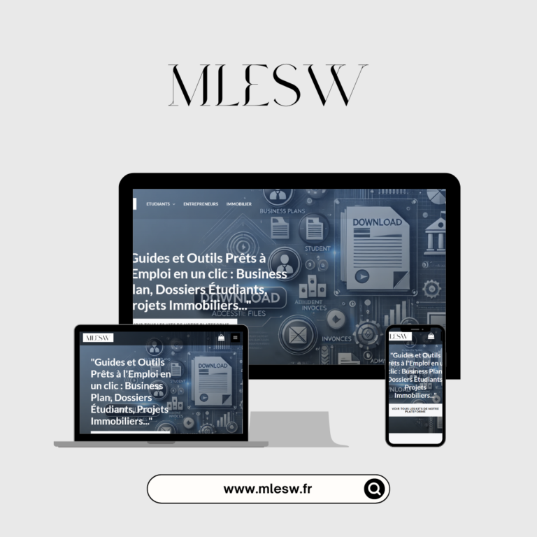 MLESW Responsive Visuel du site internet www.mlesw.fr sur 3 appareils connectés (ordinateur, pc portable et téléphone)